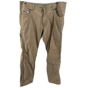 Kuhl Radikl Mens Khaki Tan Hiking Performance Pants 36x30 Stretch 7-Pocket 5079
